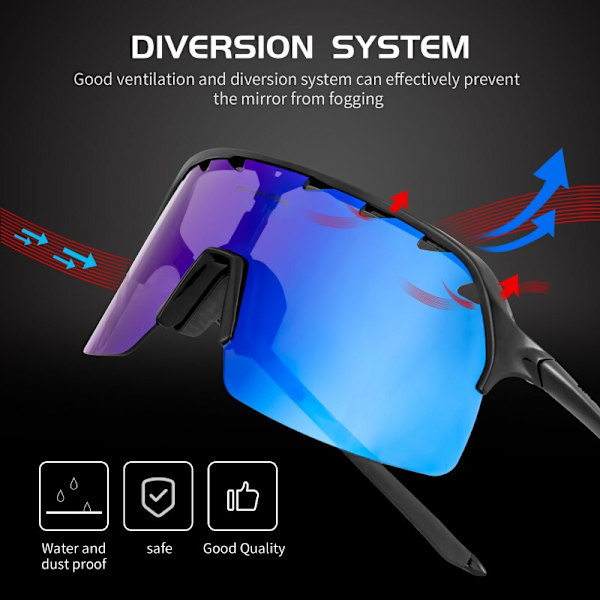 Kapvoe Polarized Outdoor Cykling Goggle Cykelglasögon Herr Dam Sport Solglasögon Mountainbike Glasögon Road Bike Glasögon KE9415-04 KE9415-01