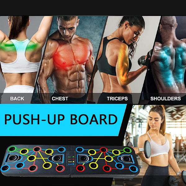 Bärbar Push-up Board Sit-up Trainer Dubbel användning Justerbar multifunktions hopfällbar fitness Träningsfäste Dubbelbräda FWCB-A