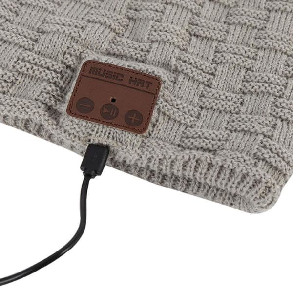 Ny stil Winter Warm Hat Trådlös Bluetooth-Compa Light gray