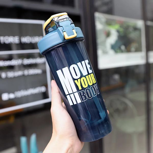 Sport Shaker flaska 800 ml stor kapacitet med halm shaker flaska proteinpulver milkshake kopp utomhus portabel plastflaska Style C