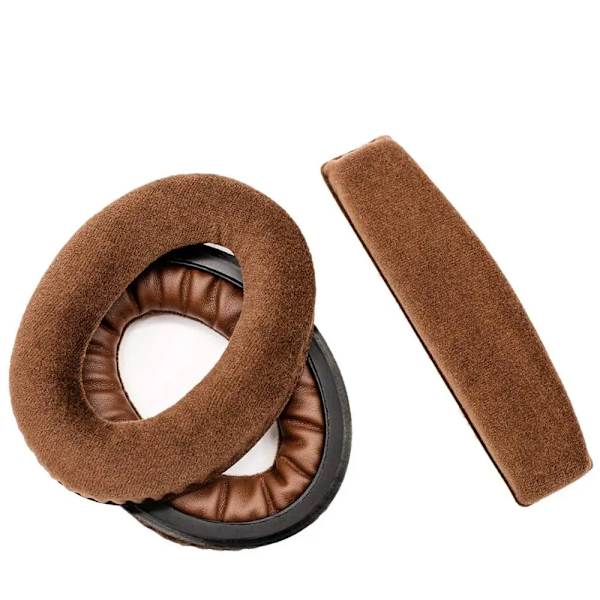 Ersättnings öronkuddar för Sennheiser HD 515 518 555 595 558 Headset Gamer Läderkudde Sammetshörselkåpa Cover 1 set brown flannel