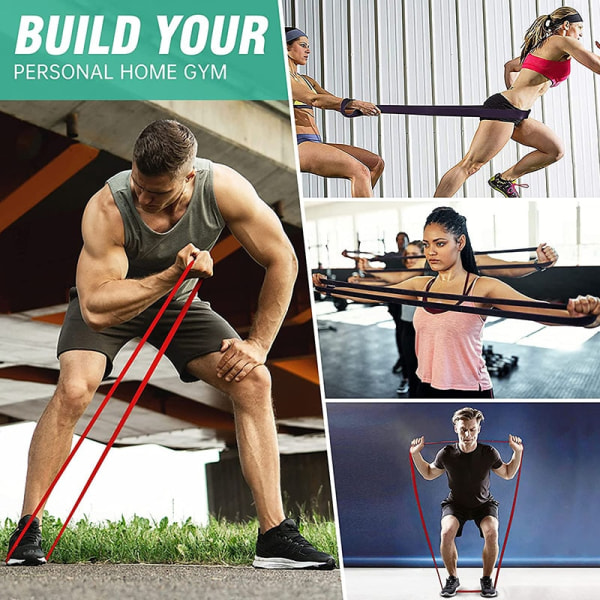 Gymutrustning Motståndsband Elastiska fitness Sport Träning hemma Bodybuilding Gummi Ligor Portable Body Building HLLD-sky-blue