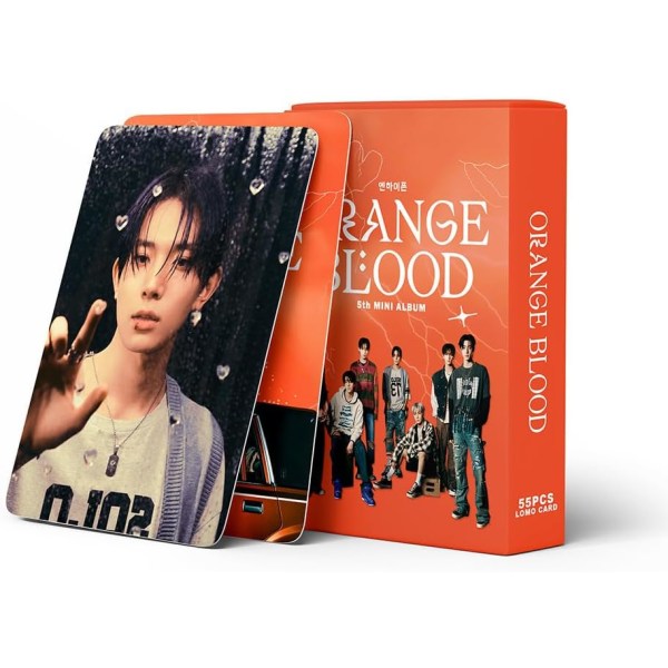 Kpop ENHYPEN 55st ENHYPEN Lomo Cards ENHYPEN Orange Blood Album Lomo Cards Enhypen Poster Cards for Fans (B)