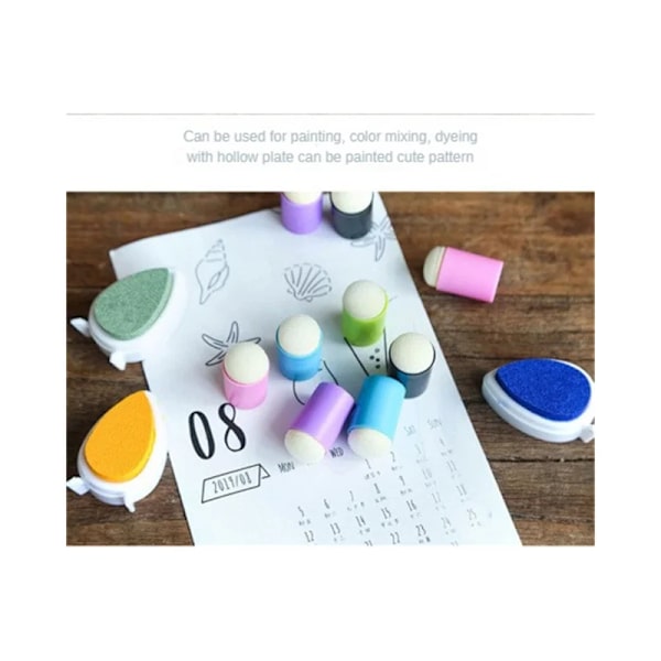 Paket med Finger Sponge Daubers med case för målning Art Ink Crafts N03 20 Dropshipping Style C