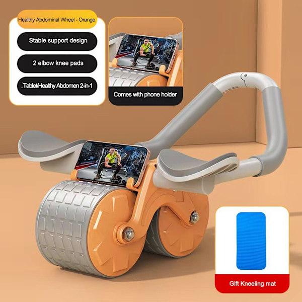 2 i 1 Abdominal Roller Wheel Silent Automatic Reb Blue