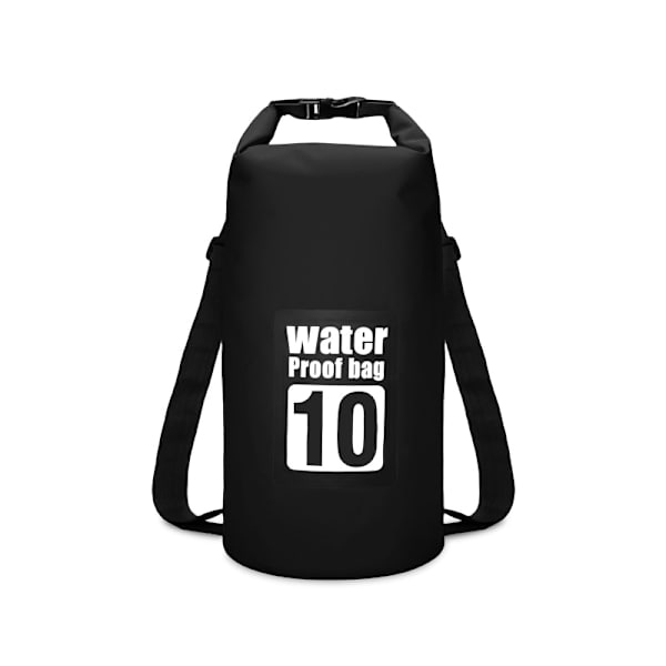 PVC Vattentät Torrväska 5L/10L/15L/20L/30L Utomhusdykning Vikbar förvaring Strandsimväska Rafting River Ocean Ryggsäck 10L Black