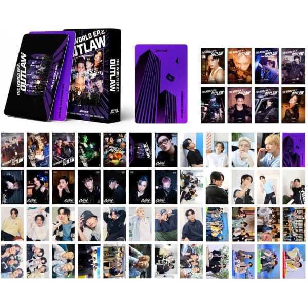 Kpop ATEEZ fotokort 55 st Ateez Group Lomo-kort ATEEZ The World EP.2 : Outlaw Nytt album ATEEZ Vykort för fans Present (A)