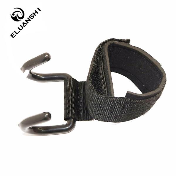 ELUANSHI Justerbara starka stålkrokar remmar Viktlyftning Styrketräning Gym Fitness Svart handledsstöd Lyftremmar 1 PCS