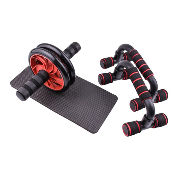 Abdominal Wheel Kit Resistance Bands Push Up Stand Gray