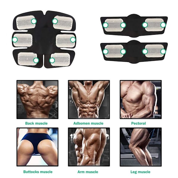 EMS trådlös muskelstimulatortränare Smart Fitness Magträning Elektriska viktminskningsdekaler Body Slimming Massager H
