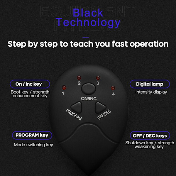 Elektrisk muskelstimulator Myostimulator EMS Trådlös skinkor Höfttränare Magstimulator Fitness Body Bantning Massager C