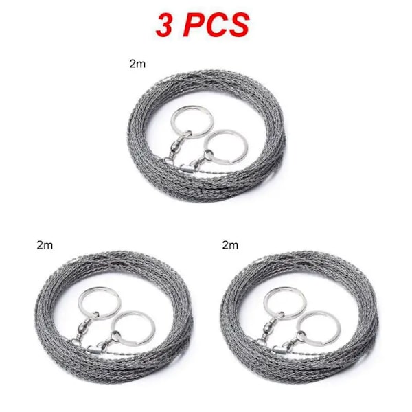 1~5 ST Bästa utomhus handritade repsåg 304 rostfritt stål trådsåg Camping Livräddande träbearbetning Superfin handsåg tråd 5M Style B 3pcs