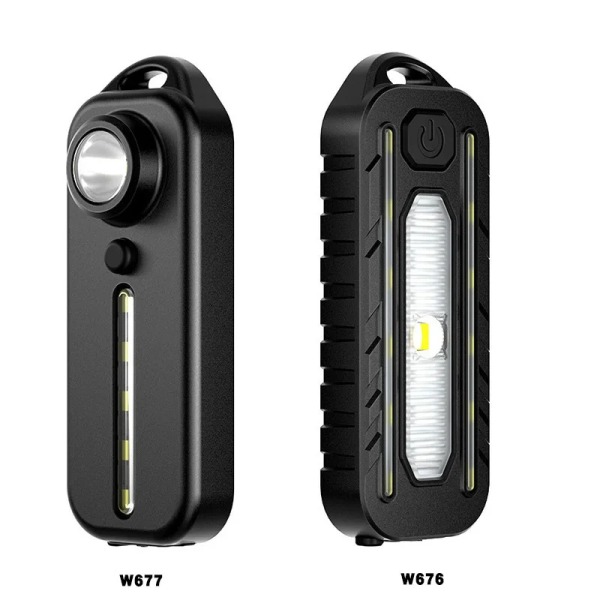 1/2 st Mini tunn ficklampa Tactical Police Shoulder Light USB Type-C Uppladdningsbar cykel baklykta Hjälmlampa Nyckelring Light changeable