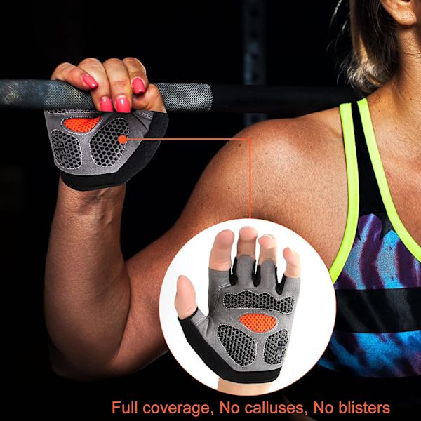Män Kvinnor Gym Handskar Tyngdlyftning Fitness Trainin Upgraded Red M