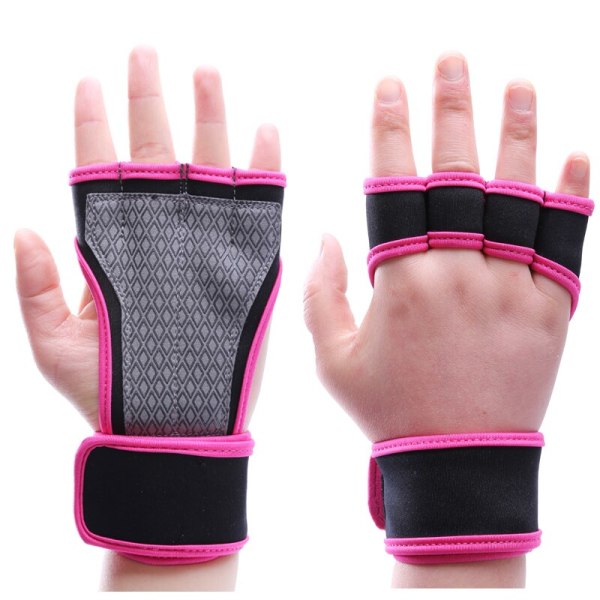 Sommar Andas Gym Handskar Vantar Tyngdlyftning rose L
