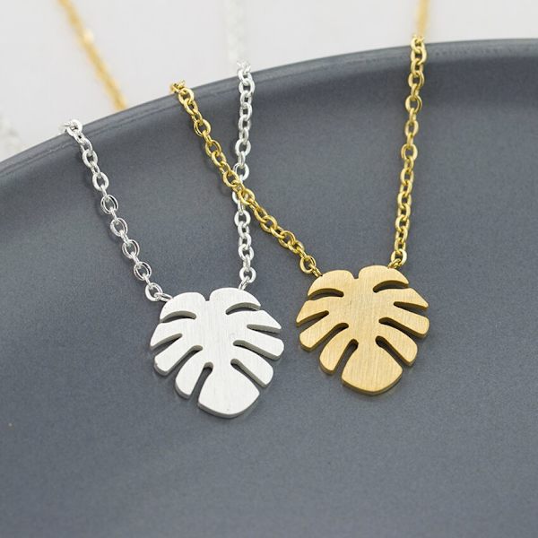 Hawaii Beach Palm Tree Rostfritt stål Chain Neckl Rose Gold Color