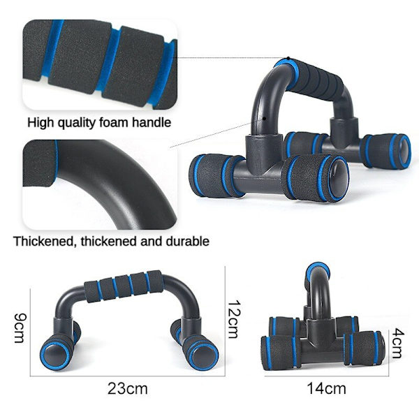 Halkfri Träning Gym Arm Hem Stativ Handtag Stänger Muscle Pushup Bröstställ Power Fitness Utrustning Kroppsbyggande Push Training Up YD08-Blue
