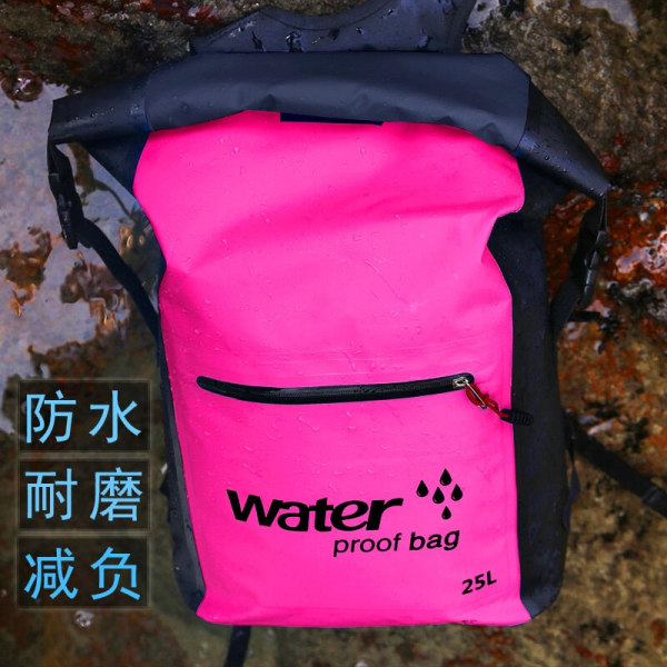 PVC 5L 10L 20L Utomhus Vattentät Torrväska ryggsäck Simväskor Säckförvaring för Resande Forsränning Båtpaddling Kajakpaddling Dykning Pink