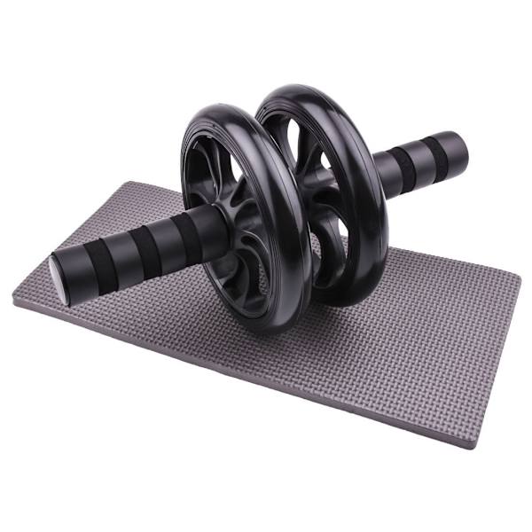 AB Roller Magen förstärkande hjul Magreducerare set Magmuskel förstärkande hjul Fitness Black push up bar