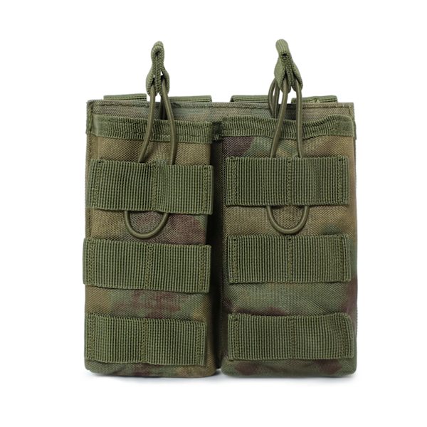 MOLLE Tactical M4/M16 dubbel tidskriftspåse Öppen topp Militärjakt EDC midjeväska Paintball Airsoft AR AK Mag-hållare MC