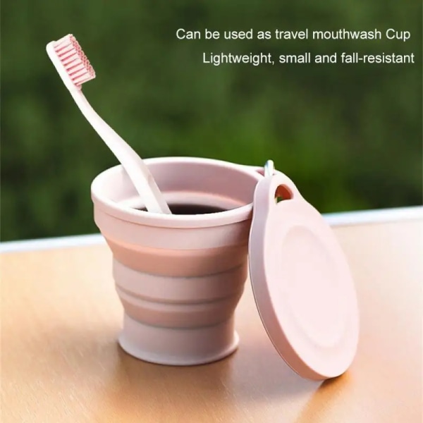 150 ml hopfällbar kopp silikon mini infällbar kopp Bärbar tekopp med lock Utomhusresor Kaffe Teleskopisk drickskopp Style D 180ml