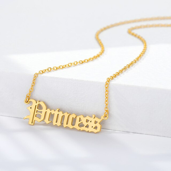 Old English Mama Halsband För Kvinnor Mom Gothic Je Silver Princess