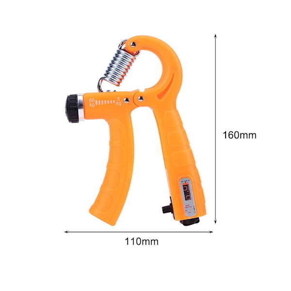 Räknedynamometer Handgrepp Fitness Handgrepp 5-60 kg Handträning Gripper Gymutrustning Handledsrehabiliteringsutvecklare Orange 3