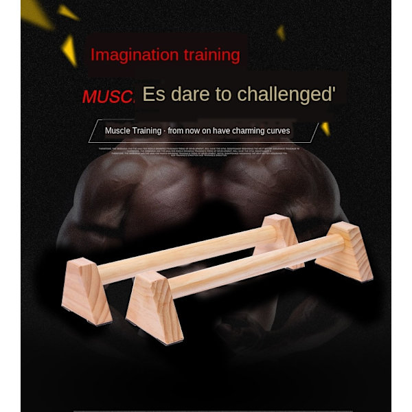 1 par armhävningar Dubbla stavstativ Gymnastik Calisthenics Handstång Trä Gym Fitness Träningsutrustning Dubbelstativ Auburn