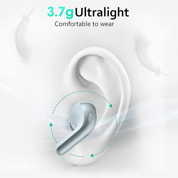 Bluetooth hörlurar True Wireless Earbuds Led Power Display-hörlurar med trådlöst case In-ear-hörlurar med mikrofon Sky white