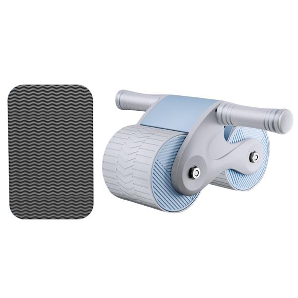 2 i 1 Belly Wheel Maghjul med Dyna Push-up Platt Muskel Stretch Roller Support Digital Counter Mute Magtränare grey blue