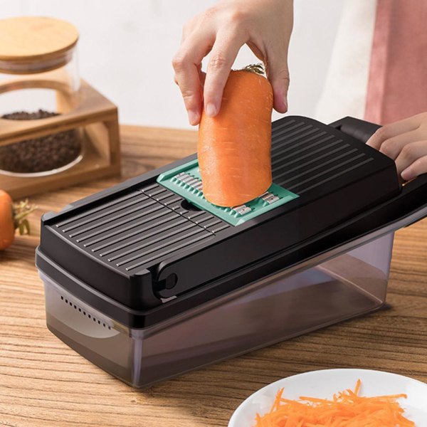 15 i 1 Grönsaksfrukthackare Skärare Lökhackare Rivfräs Äggskärare Skärmaskin Multifunktionsverktyg Separator Kök P6e5 Green