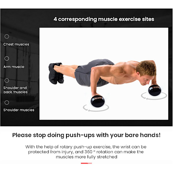 Roterande Push Up-grepp Multifunktionshalkfritt Push Up-handtag Bärbar styrketräningsutrustning Roterbart Push-up-fäste pair