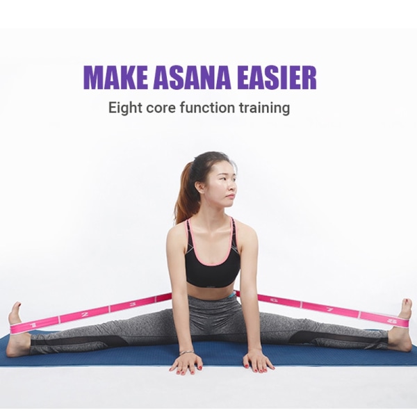 Flersektions elastiska yogamotståndsband Vuxna barn Dansträning Gym Hem Pilates Träning Dragrem Bälte Fitness Sport green