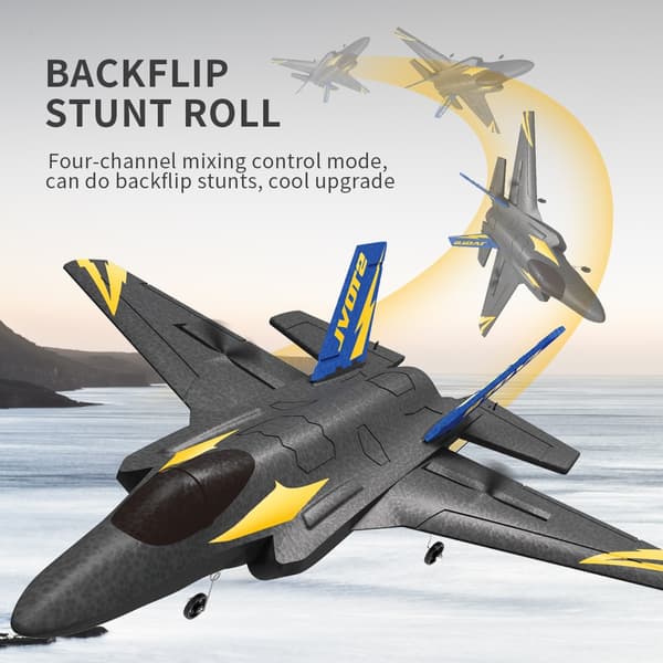 Polystyren Glider Rc Plane Gyroscope 2,4G 4CH 6Axis Rollover Flygplan Fjärrkontroll Flygplan Elektrisk Drone Helikopter Jet Toy Black