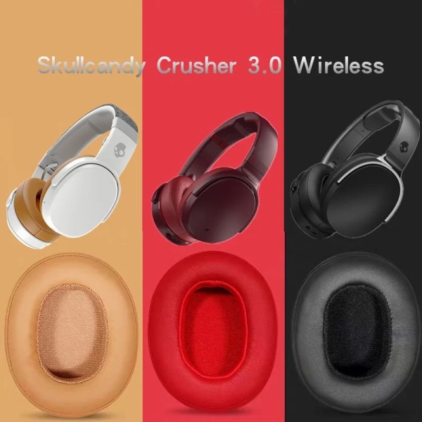 Hörlurar Öronkuddar Svamp Mjuk skumkudde Ersättning för Skullcandy Crusher 3 Bluetooth-kompatibla Over-Ear hörlurar Öronkuddar black