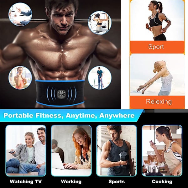 EMS Muskelstimulator Buken Toning Bälte Fitness Träningsutrustning Midja Ab Trainer Träningsutrustning Kroppsbantning För Mem Kvinnor One Set