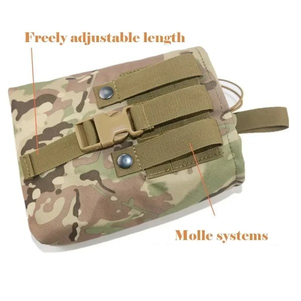 Folding Molle Tactical Magazine Dump Drop Pouch Hunting Airsoft Ammo EDC Tool Bag Foldable Utility Recovery Mag Pack CP