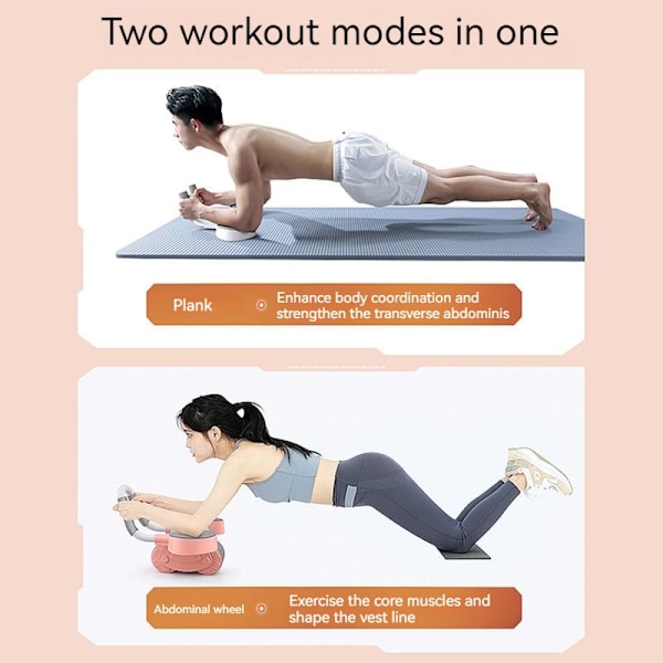 Ab Roller Wheel Automatisk Rebound Med Counter Anti-slip Maghjul Push-up Roll Trainer Gym Hem träningsutrustning with timer