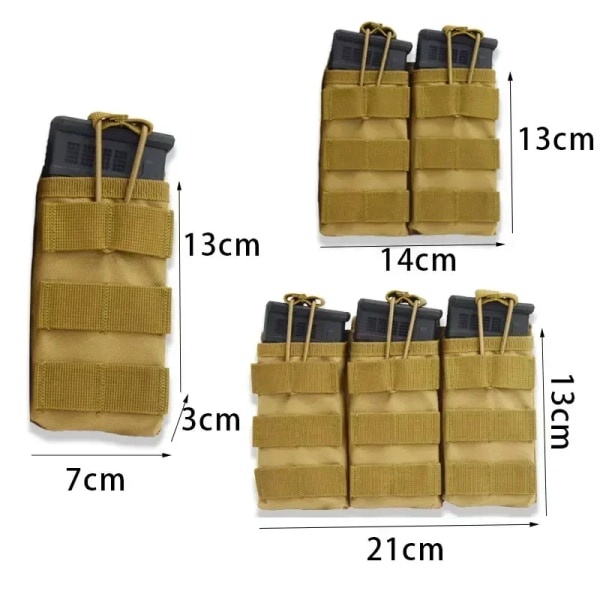 Outdoor Tactical Magazine Molle Pouches AK AR Jaktgevär Pistol Ammo Mag Bag Hölster M4 Dual Storage Bag Airsoft Diverse Bag Green-Triple