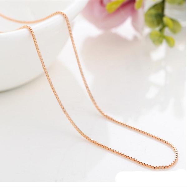 Droppeformad ametisthänge, kvinnlig, roséguld, mode, diamantinbäddad lila diamanthänge, halsband, smycken 45cm rose gold box chain