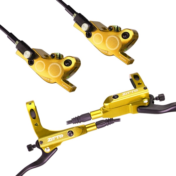 ZTTO MTB Hydrauliska bromsar 4 kolv bromsok M840 Bromsbelägg Skiva 160mm Set Cykelkomponenter Gold-A