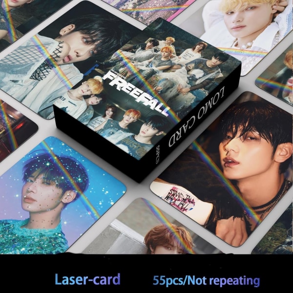 55st KPOP TXT Lomo Laser Cards TXT Namnet Kapitel: FREEFALL Nytt album TXT Mini Photocards Collection Shiny Idols Postcard