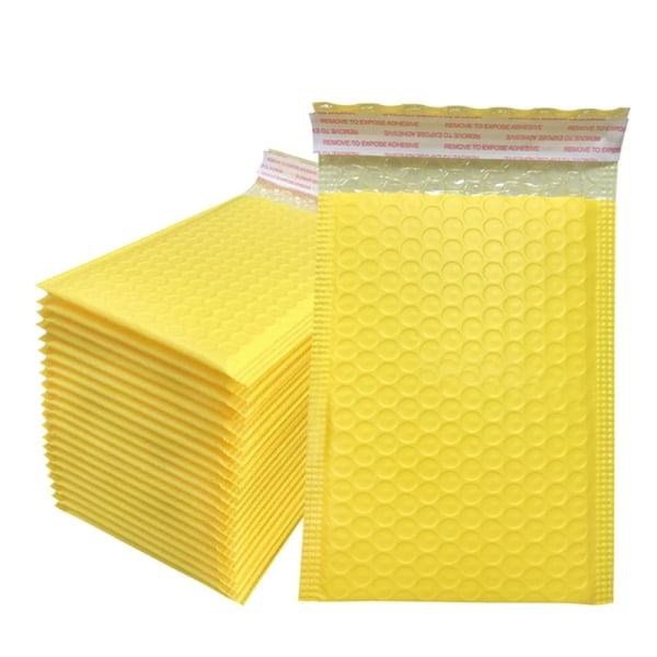 50 Styck Rosa Poly Bubble Mailers Vadderade kuvert Bulk Bubble Fodrade Wrap Polymailer påsar för frakt Förpackning Maile Self Seal yellow-50pcs 13*18cm