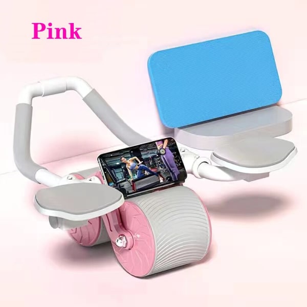 Automatisk Rebound Belly Wheel Abdominal Wheels Wit Pink