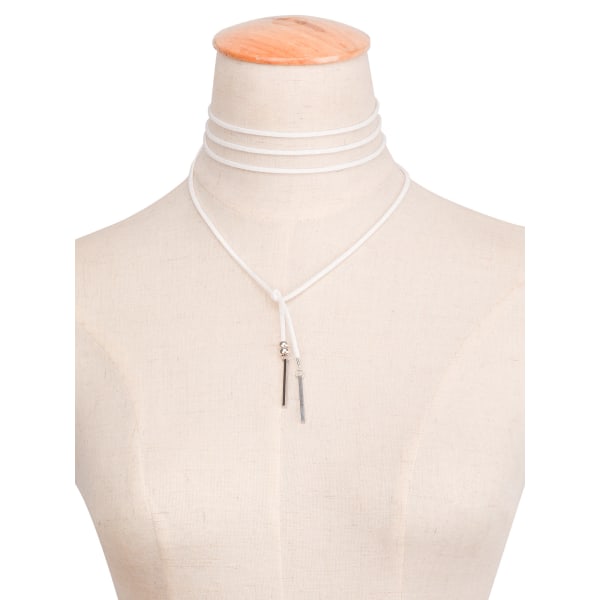 Halsband Populära element Minimalistiskt mode Handstickning Garn Metallremsa Långt halsband C1606 C0879 White