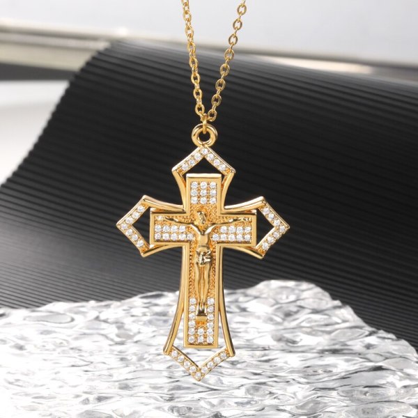 Religiösa smycken Rhinestone Christian Jesus Penda N02791G