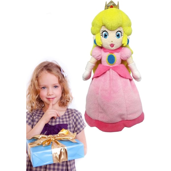 ELEFAD 26 cm Princess Peach Plysch mjuk leksak Princess Super Mario Doll Leksakspresenter för barn (Princess Peach)