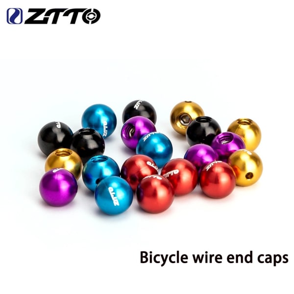 ZTTO Cykelbromstråd Cap Shifter Trådspetsar Växlar Crimps MTB Road Bike Inner Wire Återanvändbara kuländar 4pcs Gold