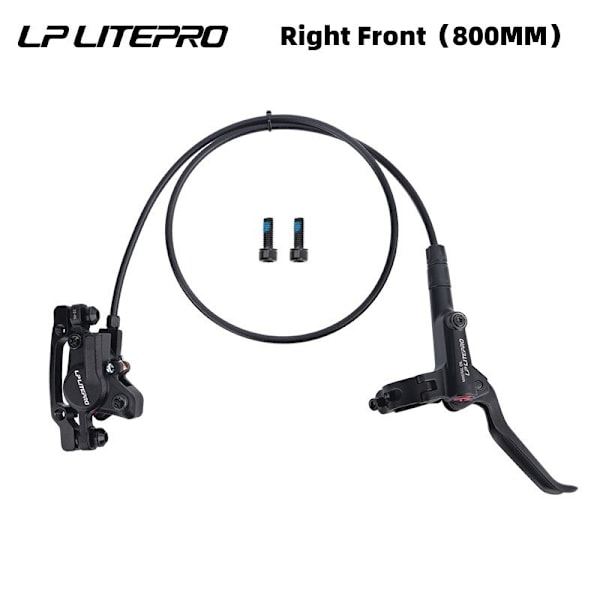 Litepro Cykelbromsar Set BMX Hydrauliska bromsar Skivbromsar för hopfällbara cykeltryck Bromsok Kolv 800MM/1600MM Med Rotor 160MM LP R-Front Black