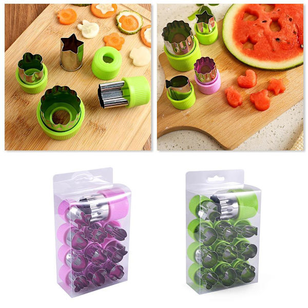 12 st/ set Form Form Tecknad Blommor Form Form Cookie Cutter Stål Kexverktyg green